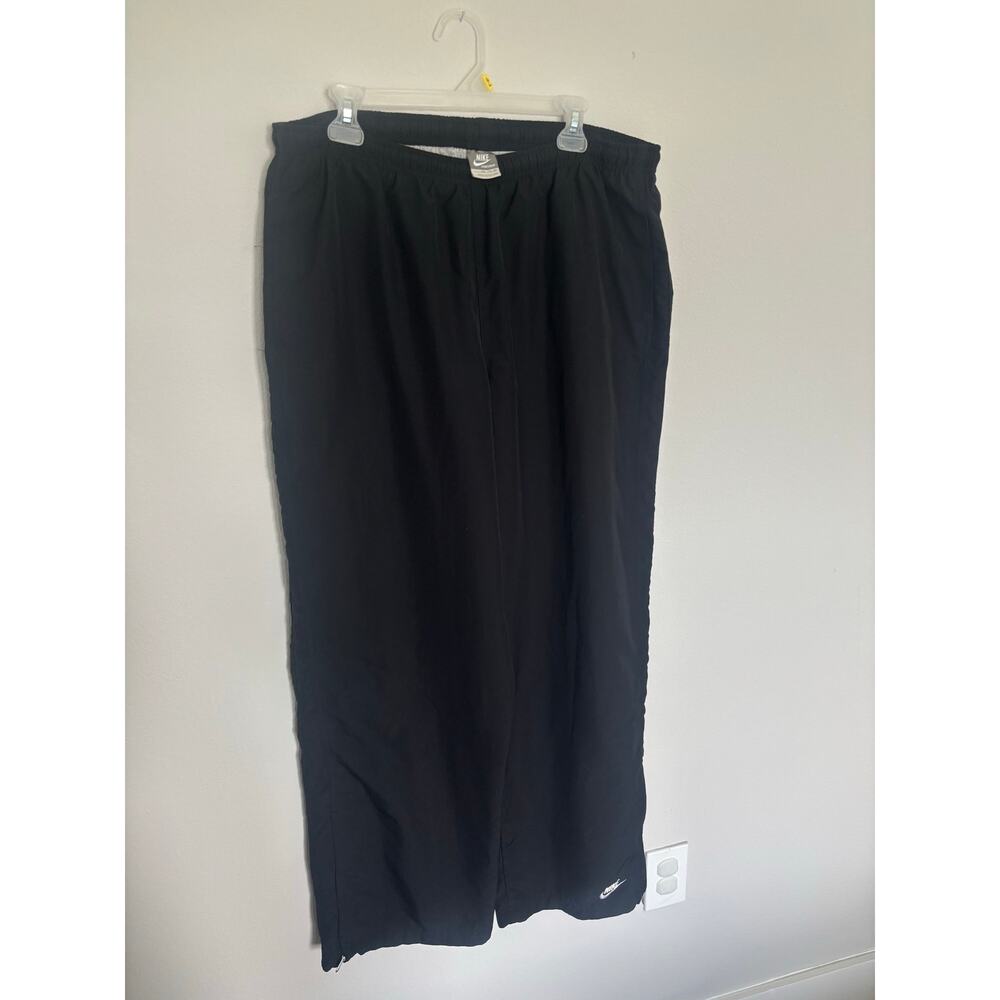 Nike Men's 2XL Baggy Wide Leg Track Pants - Black Swoosh Oversized Y2K Style